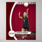 マルーン曲線フレームスクールフォトポスター ポスター (正面)