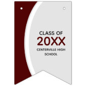 マルーン曲線フレーム写真卒業 バンティングフラッグ (第1の旗)