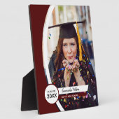 マルーン曲線フレーム写真卒業 フォトプラーク (側面)