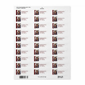 マルーン曲線枠写真卒業ラベル ラベル (フルシート)