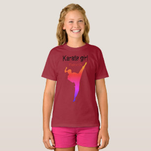 マルーン武術アーツ空手ガールシルエットモダン Tシャツ