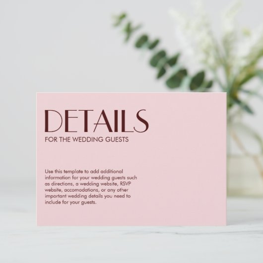 マルーン淡い色のとピエレガントック結婚シック エンクロージャーカード (スタンド正面)