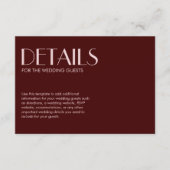 マルーン淡い色のとピエレガントック結婚シック エンクロージャーカード (正面)