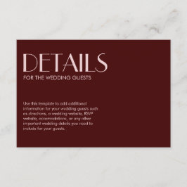 マルーン淡い色のとピエレガントック結婚シック エンクロージャーカード