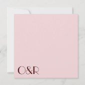 マルーン淡い色のとピモダンッ結婚クのサンキューカード サンキューカード (裏面)