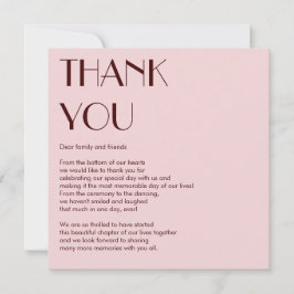 マルーン淡い色のとピモダンッ結婚クのサンキューカード サンキューカード