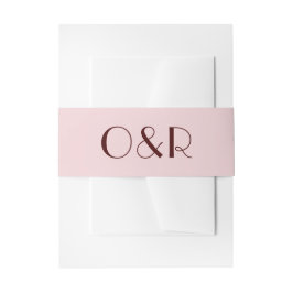 マルーン淡い色のとピモダンッ結婚クの 招待状ベリーバンド