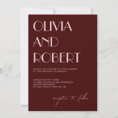マルーン淡い色のとピンクの美学結婚式招待状 招待状 (正面)