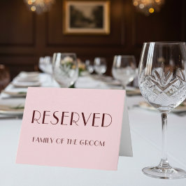 マルーン淡い色のとピ結婚ンクの予約座席表 カード