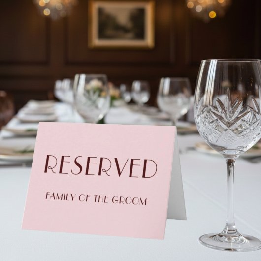 マルーン淡い色のとピ結婚ンクの予約座席表 カード