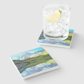 マルーン湖に反射するマルーンの鐘 ストーンコースター (横)