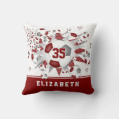 マルーン灰色のスポーツルームガールズサッカーボール クッション (裏面)