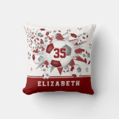 マルーン灰色のスポーツルームガールズサッカーボール クッション (正面)