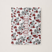 マルーン灰色のチームカラーガールズボーイズサッカー ジグソーパズル (縦)