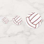 マルーン灰色のチームカラーバレーボール誕生日 コンフェッティ (裏面)