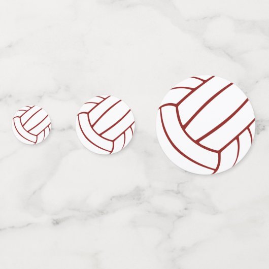 マルーン灰色のチームカラーバレーボール誕生日 コンフェッティ (裏面)