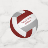 マルーン灰色のチームカラーバレーボール誕生日 コンフェッティ (スモール正面)