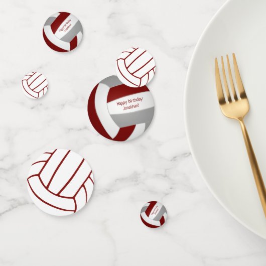 マルーン灰色のチームカラーバレーボール誕生日 コンフェッティ (グループ)