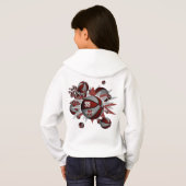 マルーン灰色のチームカラー女の子のバスケットの星 (裏面フル)