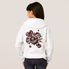 マルーン灰色のチームカラー女の子のバスケットの星