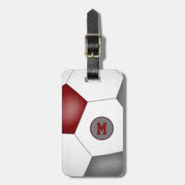 マルーン灰色のチームカラー旅行サッカーバッグ ラゲッジタグ
