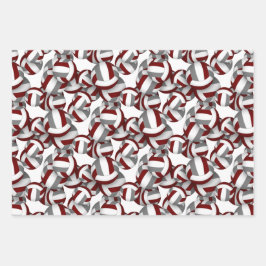 マルーン灰色のチームカラー調整バレーボール ラッピングペーパーシート