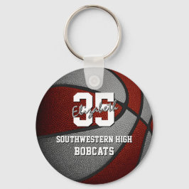 マルーン灰色のバスケットチームカラー キーホルダー