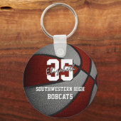 マルーン灰色のバスケットチームカラー キーホルダー (正面)