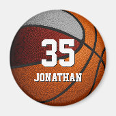 マルーン灰色のバスケットボールのチームギフト マグネット (正面)