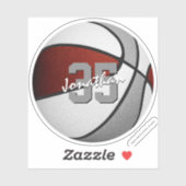 マルーン灰色のバスケットボールチームは10未満のギフトを着色する シール (シート)