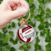 マルーン灰色の女の子の男の子チームカラーバレーボール キーホルダー (手)