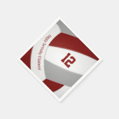 マルーン灰色の女の子の男の子バレーボールパーティー スタンダードカクテルナプキン (角)