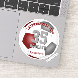 マルーン灰色アスリート名ジャージー番号サッカー シール