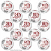 マルーン灰色サッカーのチームカラーセット13カスタム年 シール (正面)