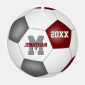 マルーン灰色サッカークラブカラー記念品 メタルオーナメント (裏面)