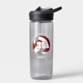 マルーン灰色スクールクラブチームカラーバレーボール ウォーターボトル (左面)