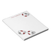 マルーン灰色チームカラーサッカーコーチアスリート名 ノートパッド (アングル)