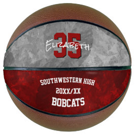 マルーン灰色チームカラーズ女の子の記念 バスケットボール