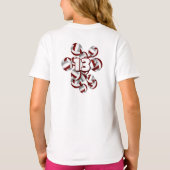 マルーン灰色チームカラーバレーボールアスリート名 Tシャツ (裏面)