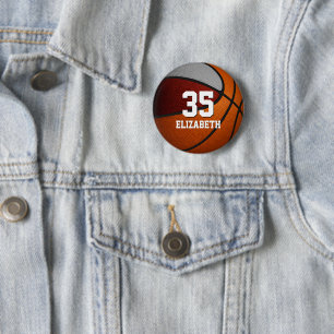 マルーン灰色バスケットボールクラブスクールチームカラー 缶バッジ
