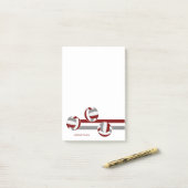 マルーン灰色バレーボールストライプ選手の名前 ポストイット (デスク上)