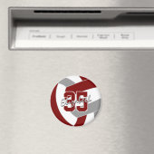 マルーン灰色バレーボールチームの色のギフト マグネット (インサイチュ (食洗機))