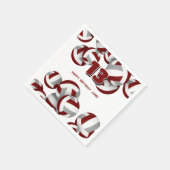 マルーン灰色バレーボール女の子の男の子の誕生日パーティー スタンダードカクテルナプキン (角)