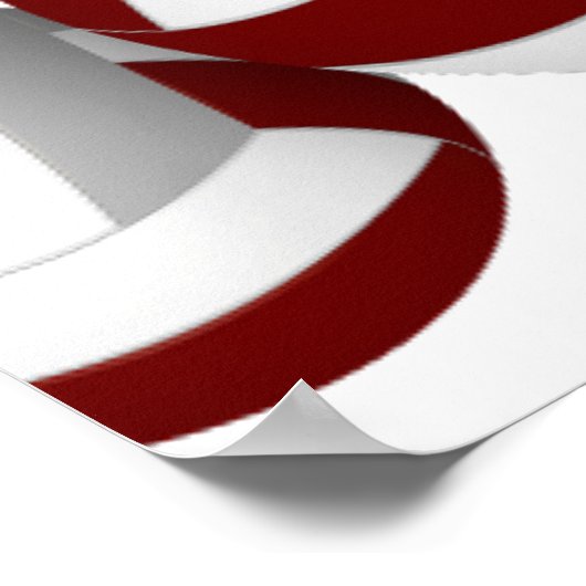 マルーン灰色バレーボール誕生日パーティーへようこそ ポスター (角)