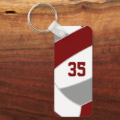 マルーン灰色バレーボール部チームのチームスピリット キーホルダー (正面)