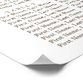 マルーン焦げオレンジフローラブライダルシャワー席 ポスター (角)