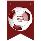 マルーン白いサッカースクールカラーズチームの宴会 バンティングフラッグ (第2の旗)