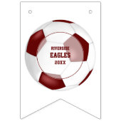 マルーン白いサッカースクールカラーズチームの宴会 バンティングフラッグ (第3の旗)