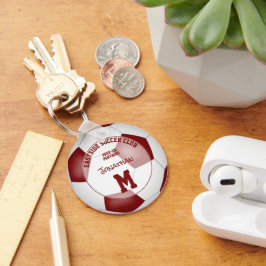 マルーン白いサッカーチームのギフトキッズスポーツ キーホルダー
