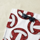 マルーン白いスポーツバレーボールチームの女子 ビーチタオル (インサイチュ)